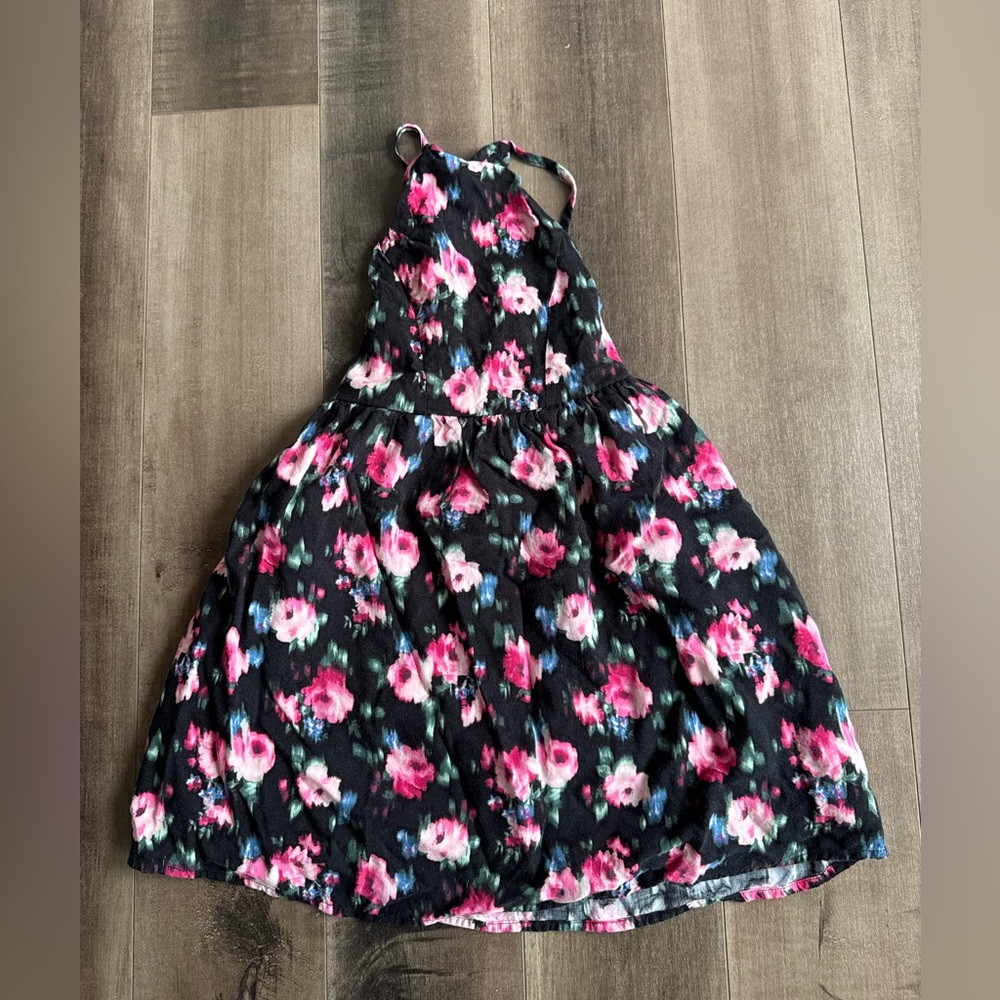 Abercrombie & Fitch Floral Kids Dress - Black and Pink Size 3/4